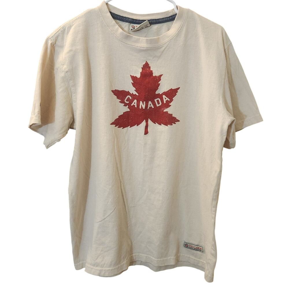 Red Canoe Heritage Canada Maple Leaf Graphic Tee Shirt Mens Size Medium